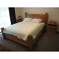 Apple Gum Bed Surround with Matching Bedside Cabinets