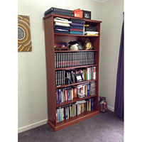 Red Mahogany bookcase.1200mm W x 2130 mm H x345 mm D.Goes with Red Mahogany desk & filing cabinet.