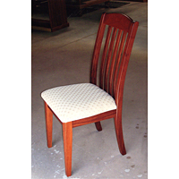 Jarrah Dining Chairs. Two similar styles available with different Shaped Backs. Shape and Style of Crests and Front Legs may be Varied 