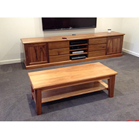 Tasmanian Blackwood coffee table with shelf,to match entertainment unit.1300 mm L x 550 mm W x 450 mm H.