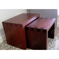 Nest of 2 Jarrah Tables Featuring Box Joints 